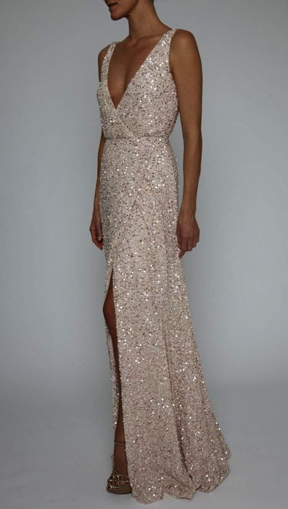 Lange Pailletten-Abendkleider, Mode 2019 Kleid cg1893