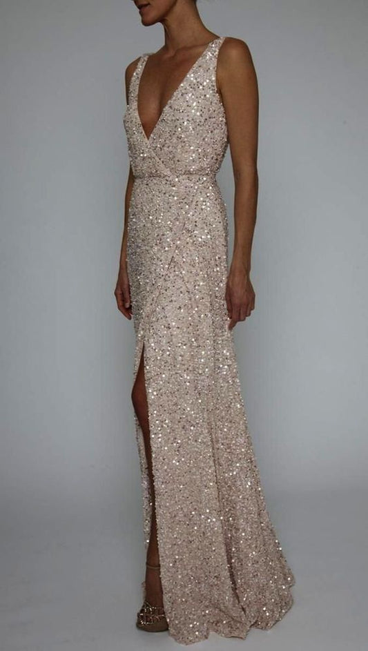 Lange Pailletten-Abendkleider, Mode 2019 Kleid cg1893