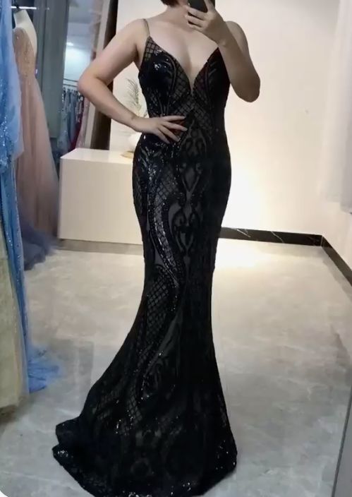 Black Mermaid Long Prom Dress , Charming Prom Dress cg18953