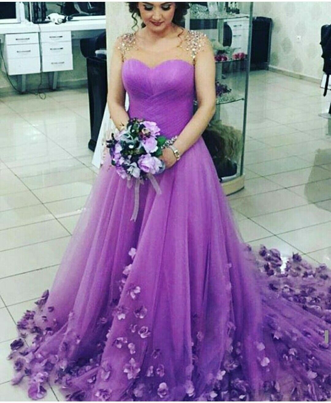purple prom dress A line evening dress cg18978