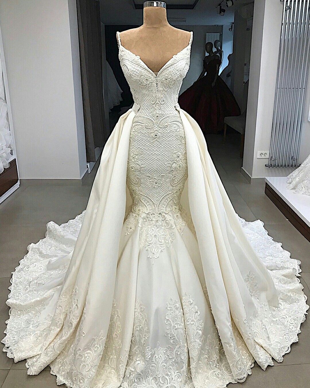 Mermaid Prom Dresses V Neck wedding gown cg19104
