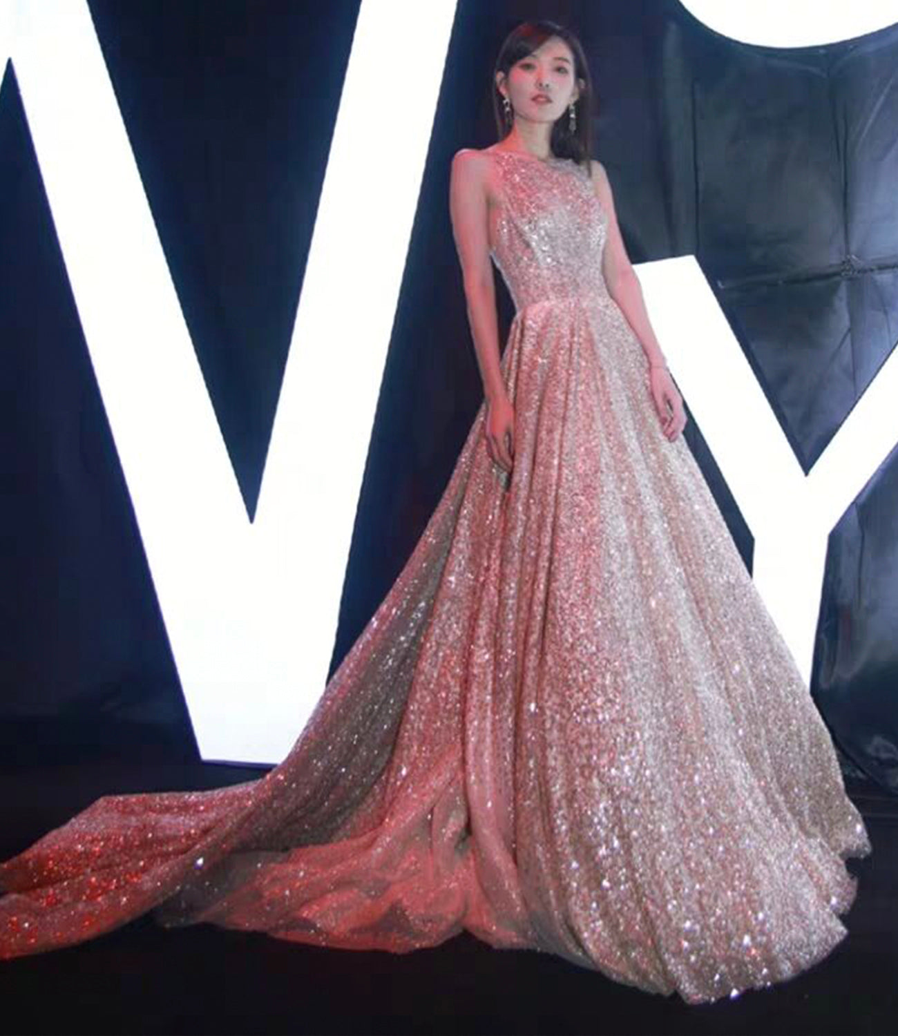 SHINY SEQUINS LONG BALL GOWN DRESS FORMAL DRESS prom dress cg19107