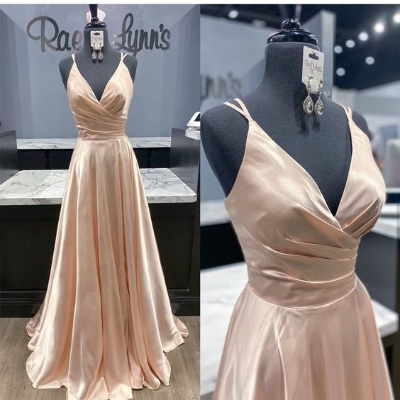 Elegant Champagne Long Prom Dresses cg19247
