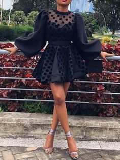 Long Sleeve Lantern Sleeve Patchwork Womens Bodycon Dress Homecoming Dress cg19288