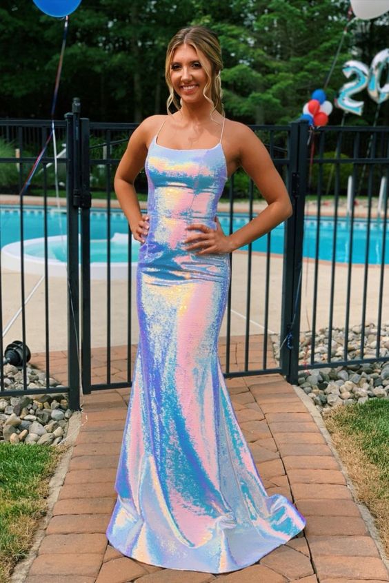 Straps Sequined Prom Dress cg19461
