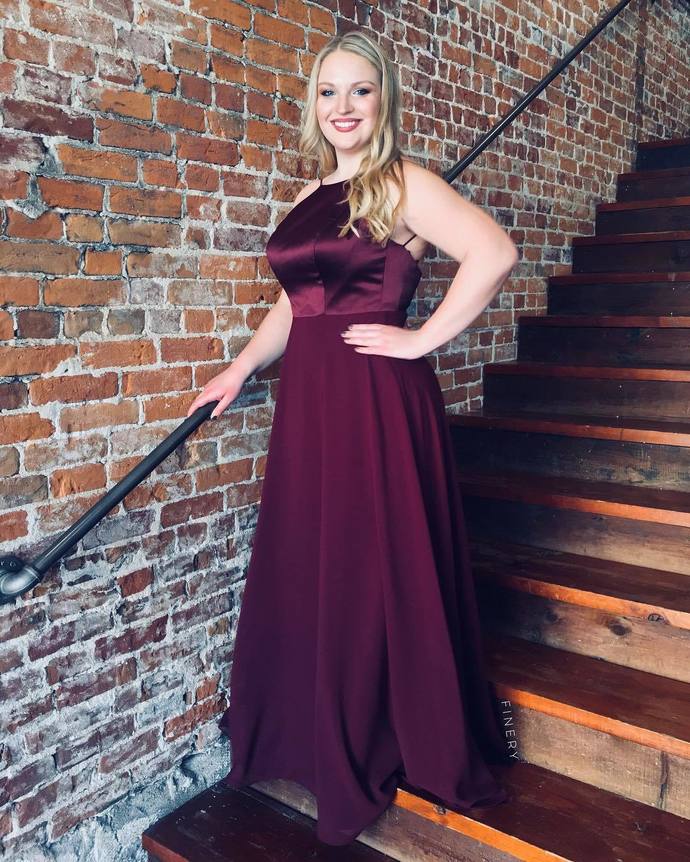 Gorgeous Burgundy Chiffon Long Formal Dress Prom Dress cg19506