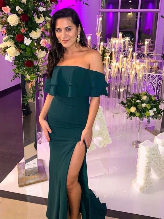 Long Green Chiffon Strapless Prom Dress cg19545
