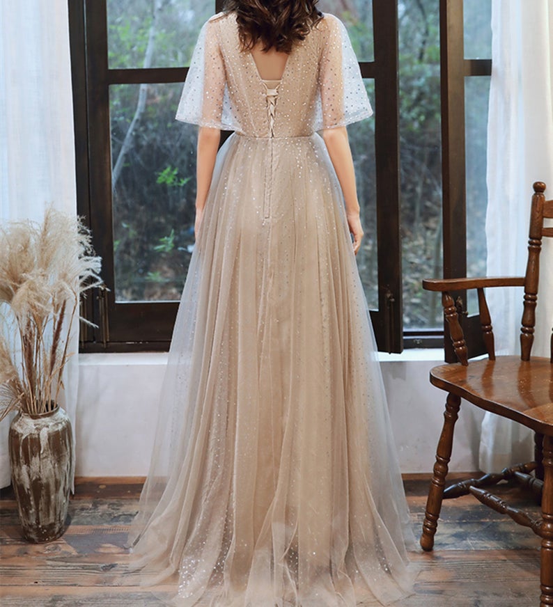 Prom Dress V Neck Women Party Dress Sequins Long Evening Dress cg19548