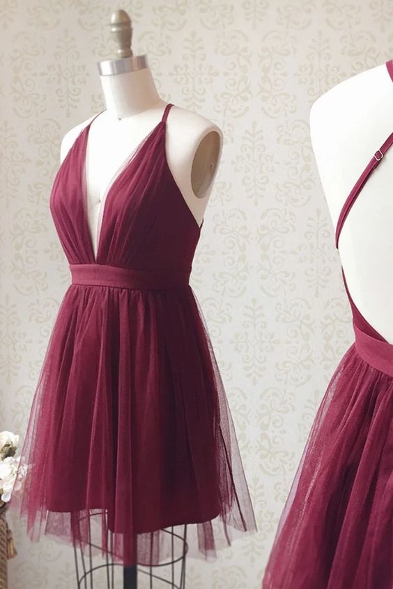 Cute v neck short dress A line fashion dress homecoming dress cg19605