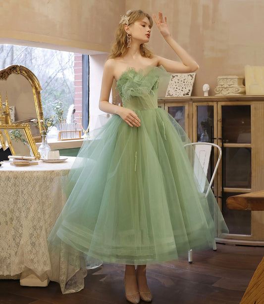 GRÜNES TÜLL-KURZES BALLKLEID GRÜNES ABENDKLEID cg19637