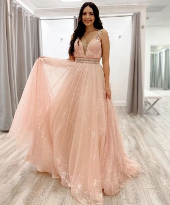 Blush pink long prom dress with rhinestone belt cg19653 Blush pink long prom dress with rhinestone belt cg19653