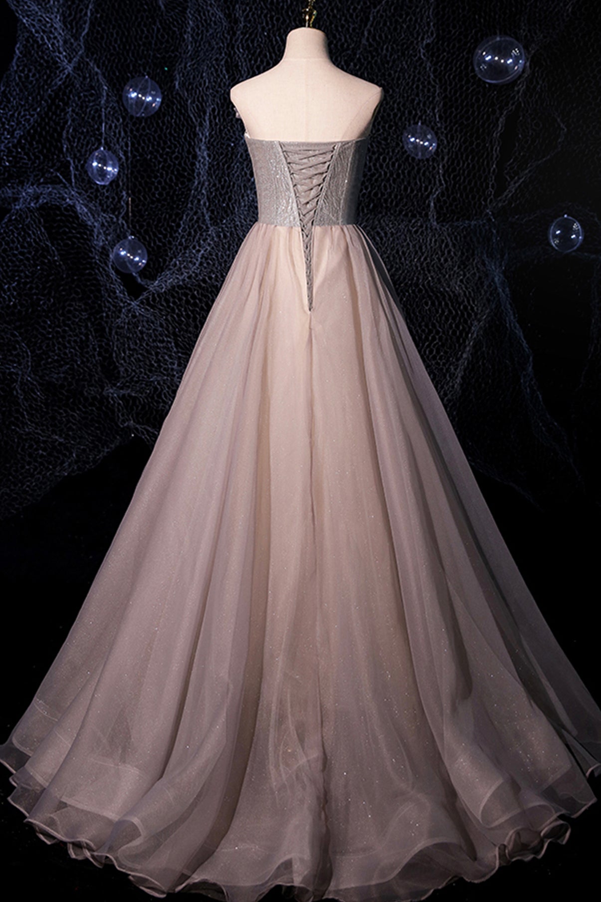 High quality tulle sequins long prom dress evening dress cg19821
