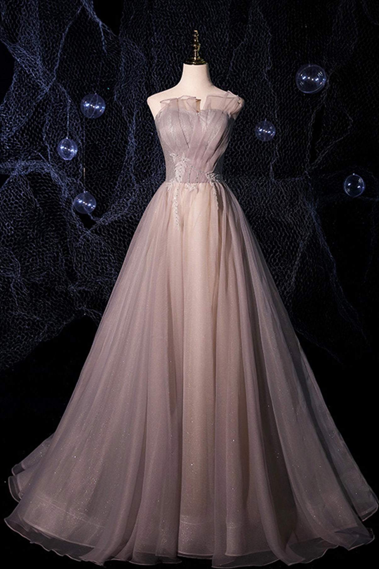 High quality tulle sequins long prom dress evening dress cg19821