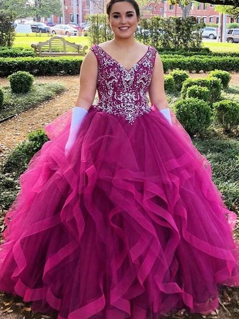 fuchsia quinceanera dresses