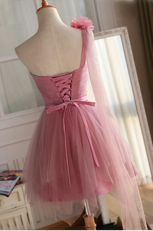 Cute Pink Sweetheart Tulle Homecoming Dresses,Sleeveless A-line Short Homecoming Dresses cg20029