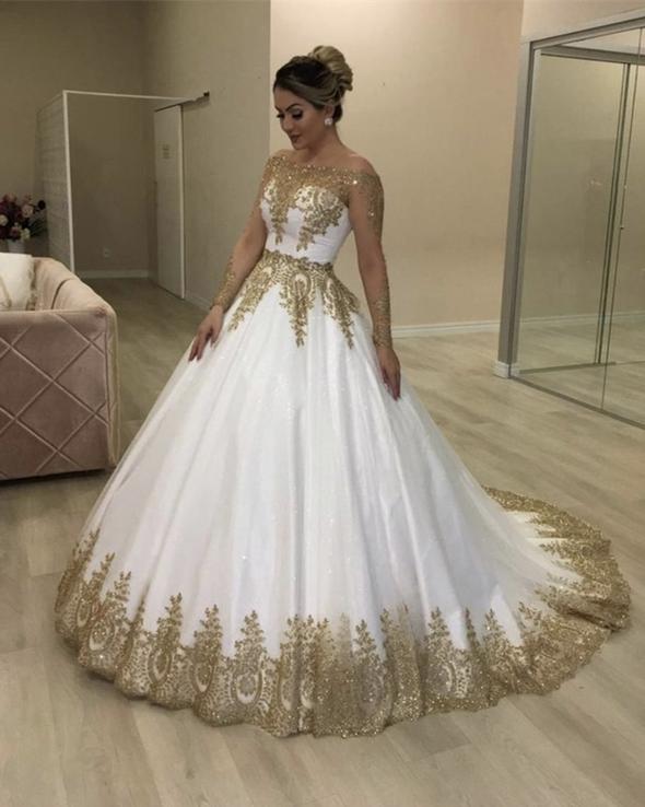 Long Prom Dresses Gold And White Wedding Dress Lace Beaded Off Shoulde classygown Long Prom Dresses Gold And White Wedding Dress Lace Beaded Off Shoulde classygown