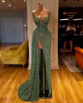 Mint Green Sweetheart Corset Slit Sheath Prom Dress cg20073 classygown Mint Green Sweetheart Corset Slit Sheath Prom Dress cg20073 classygown