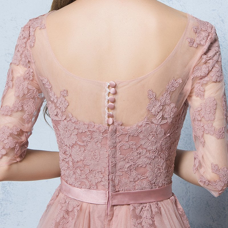 Rosa Tüll Brautjungfernkleider Lang, Schöne Brautjungfernkleider Ballkleid cg20108