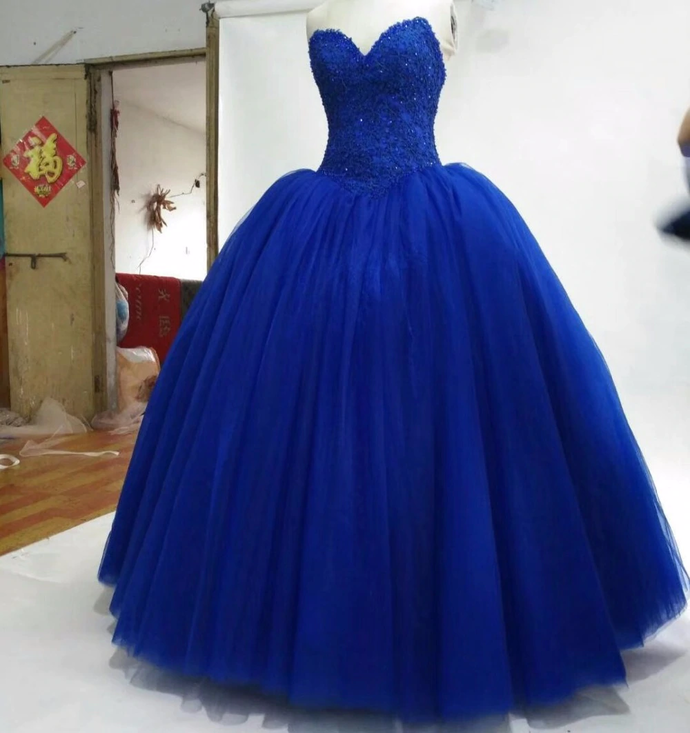 Sweetheart Puffy Royal Blue Tulle skirt Ball Gown Sweet 16 Quinceanera classygown Sweetheart Puffy Royal Blue Tulle skirt Ball Gown Sweet 16 Quinceanera classygown