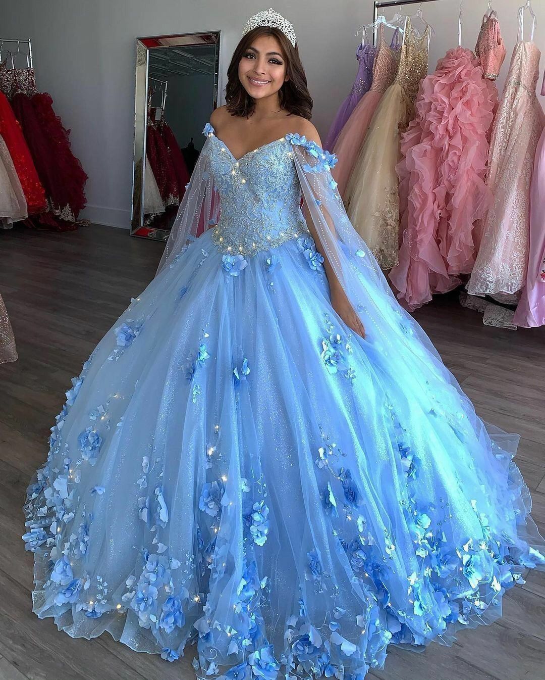 Blue v neck ball gown long prom dress evening dress cg20177 classygown Blue v neck ball gown long prom dress evening dress cg20177 classygown