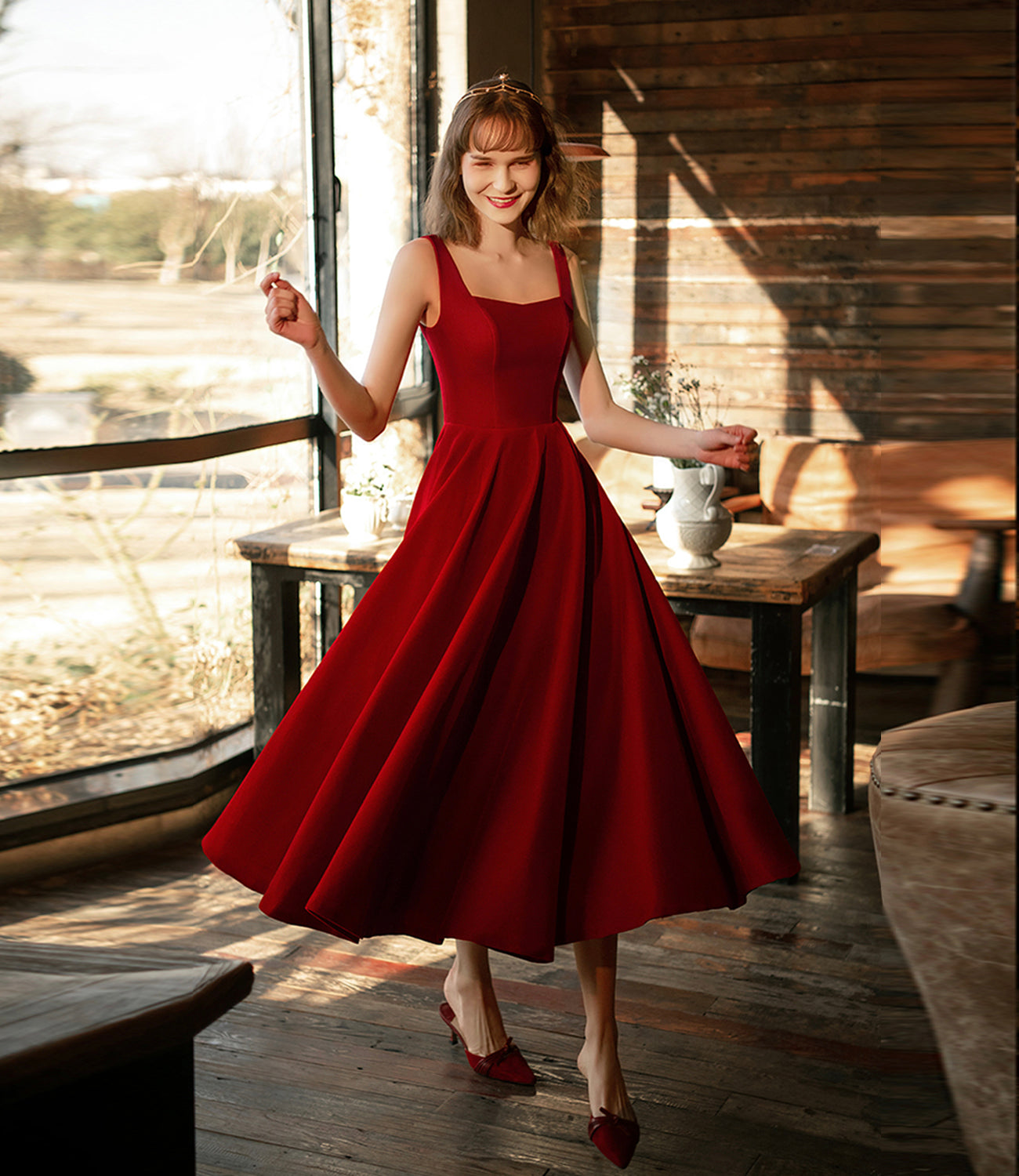 BURGUNDY VELVET SHORT PROM DRESS SIMPLE DRESS cg20225