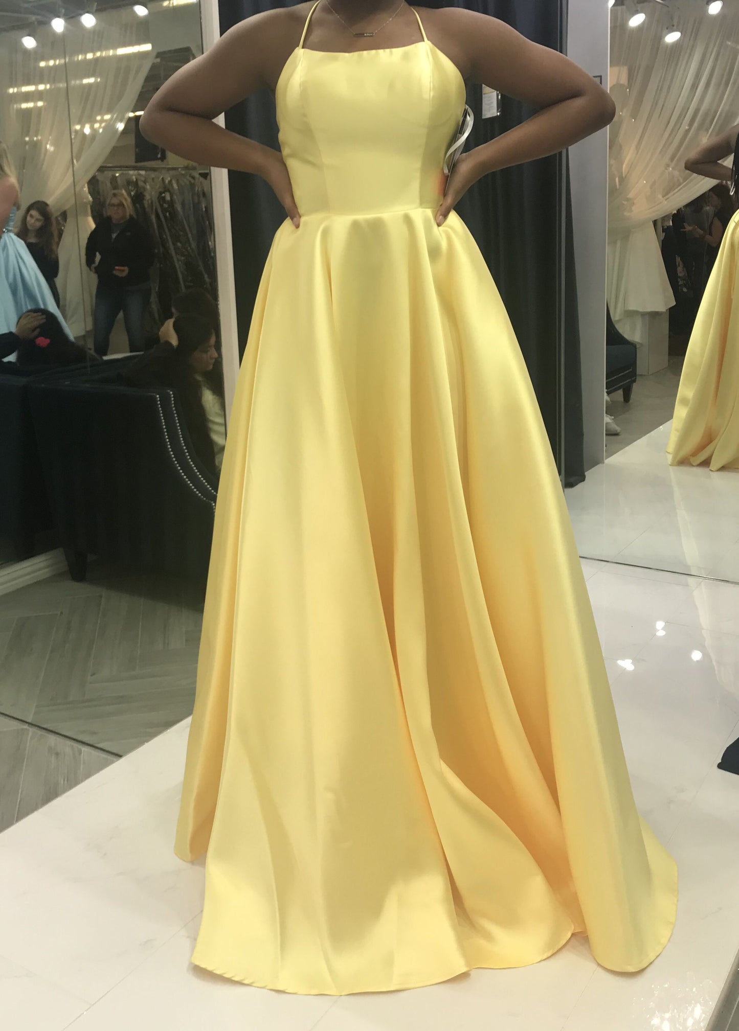Gelbes langes Ballkleid, Ballkleider 2021 cg20240