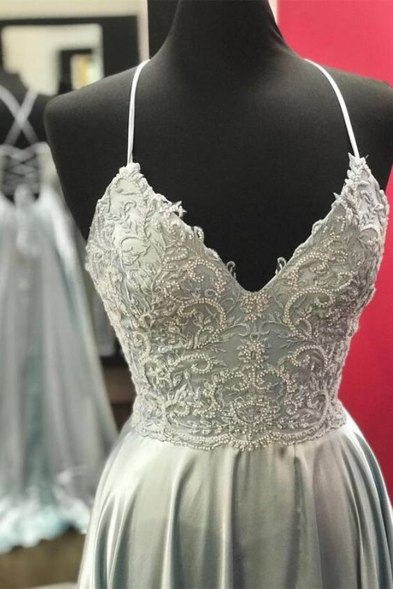 Silver Long Formal Dress Long Prom Dress cg20366