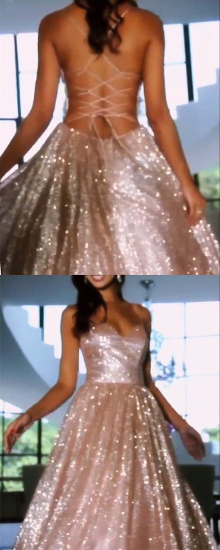 Glitzerndes Ballkleid mit Schnürung am Rücken, formelles Abendkleid für Damen, cg20377