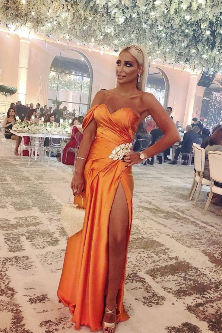 Einzigartige Meerjungfrau Orange Brautjungfernkleider Ballkleider cg20378