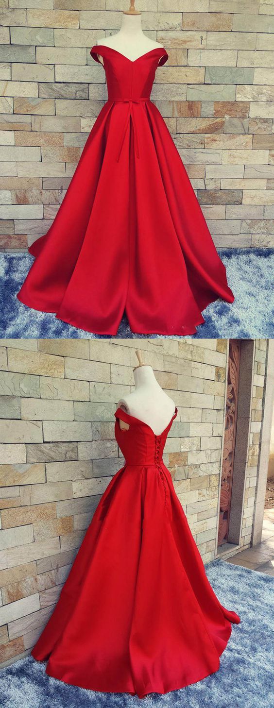 red long satin prom dress cg20383