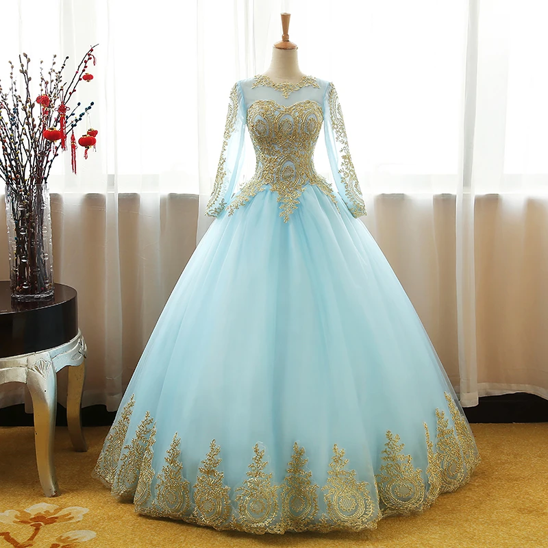 White Chiffon High Low ChicMint Blue Long Sleeves With Gold Lace Long classygown White Chiffon High Low ChicMint Blue Long Sleeves With Gold Lace Long classygown