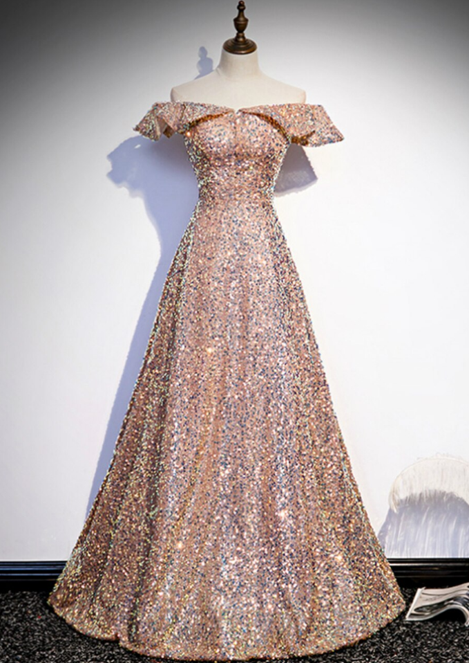 Sequins Off the Shoulder Prom Dress cg20623
