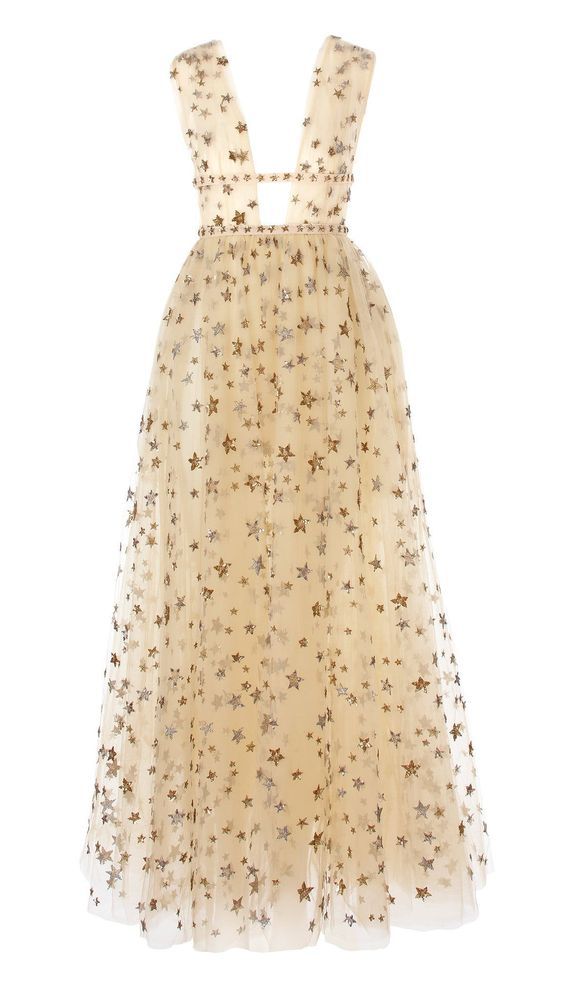 V Neck Charming Prom Dress With Stars cg20628