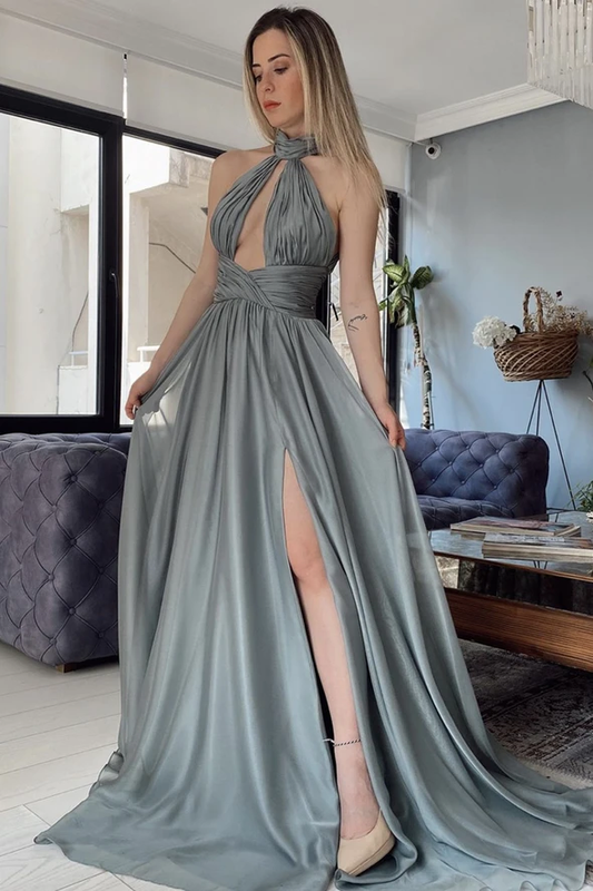 A-Linie Chiffon langes Ballkleid Abendkleid cg20676