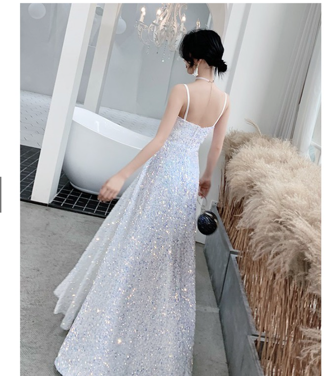 Sequins White Prom Dress cg20693