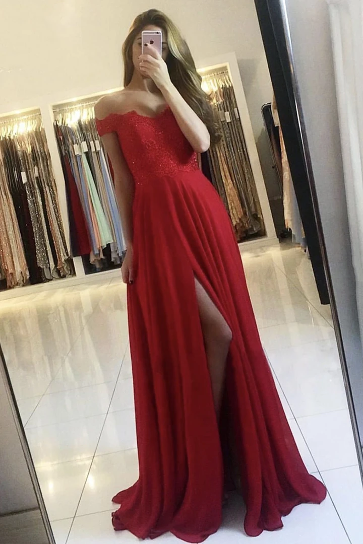 Cute chiffon lace long A line prom dress evening dress cg20877