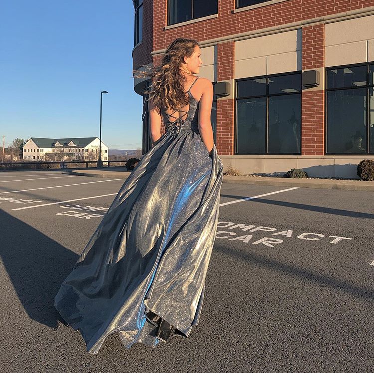 Bling Bling A Line Spaghetti Straps Long Prom/Evening Dress cg20902