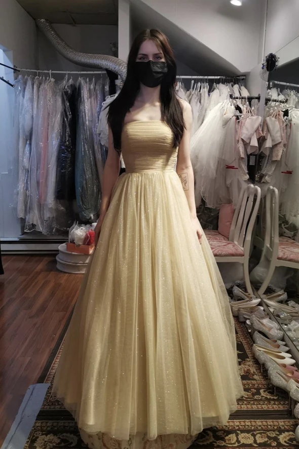 Cute tulle long A line prom dress cute evening dress cg20919