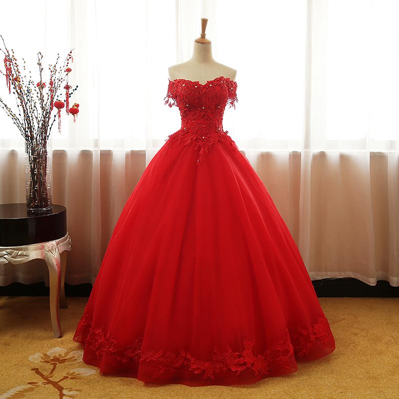 Red Off Shoulder Long Party Dress, A-Line Tulle Evening Dress Formal Gown prom dress evening dress cg21035