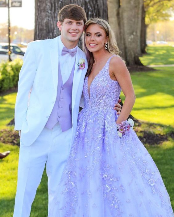 gorgeous v-neck lavender long prom dress with embroidery cg21067 classygown gorgeous v-neck lavender long prom dress with embroidery cg21067 classygown