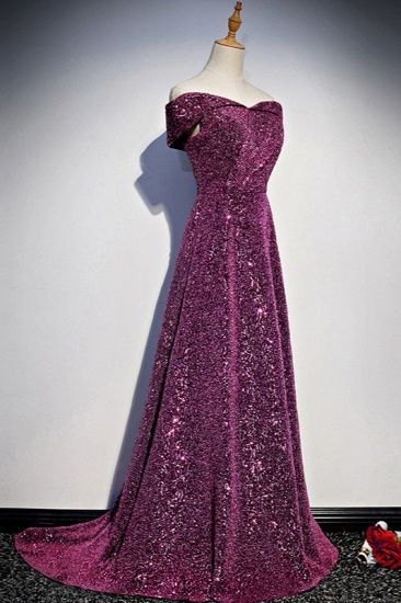 Sparkly Sequined Off-the-Shoulder Prom Dresses Sweetheart Sleeveless A-Line Evening Dresses cg21114