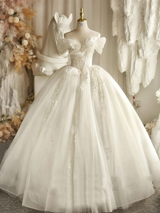 Schatz Ballkleid Brautkleider 2021 Applikationen Blumen Vintage Spitze Brautkleider Ballkleid cg21142