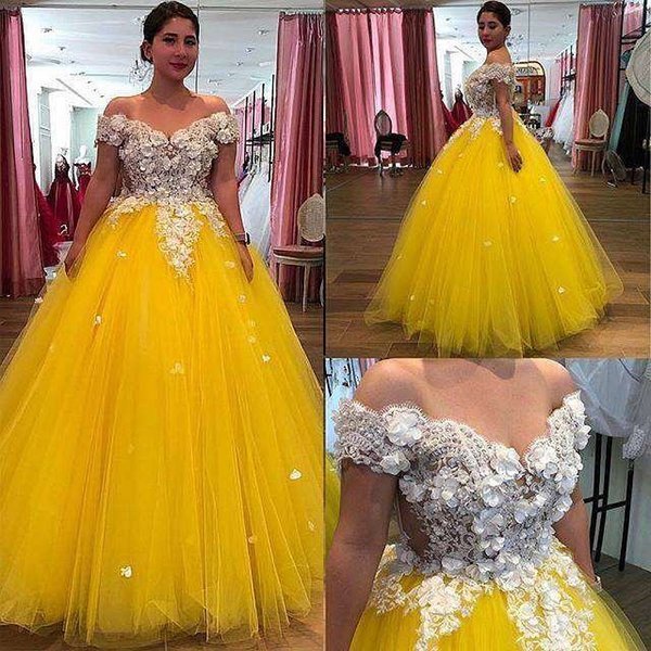 Tulle Evening Women Plus Size Yellow Prom Dresses cg21214