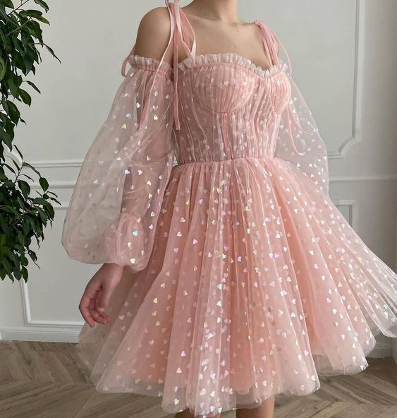 Pink evening dress, party dress homecoming dress cg21227