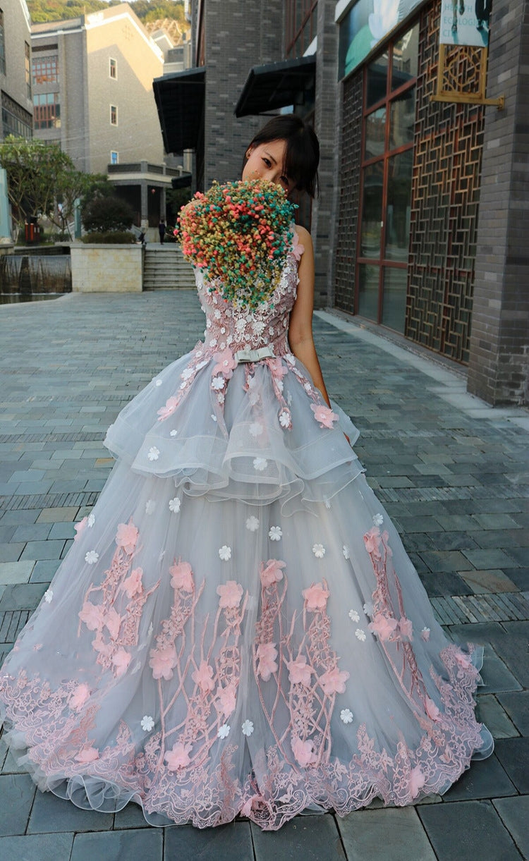 Formal Prom Dresses Short Sleeves Floral Long Formal Gown cg21259 classygown Formal Prom Dresses Short Sleeves Floral Long Formal Gown cg21259 classygown