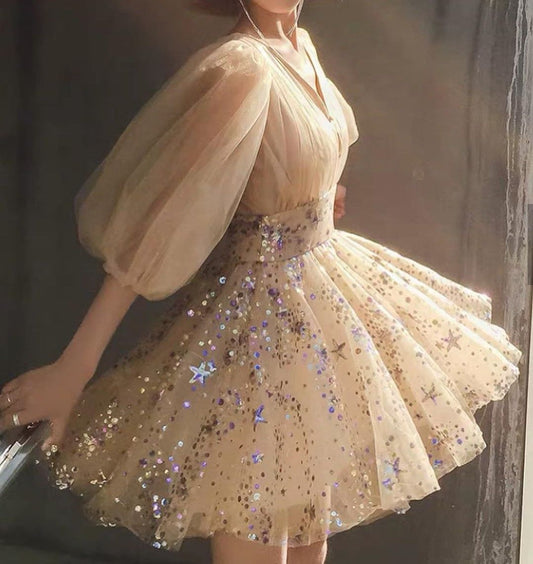 Schönes kurzes Cocktailkleid, Homecoming-Kleid, Partykleid cg21270