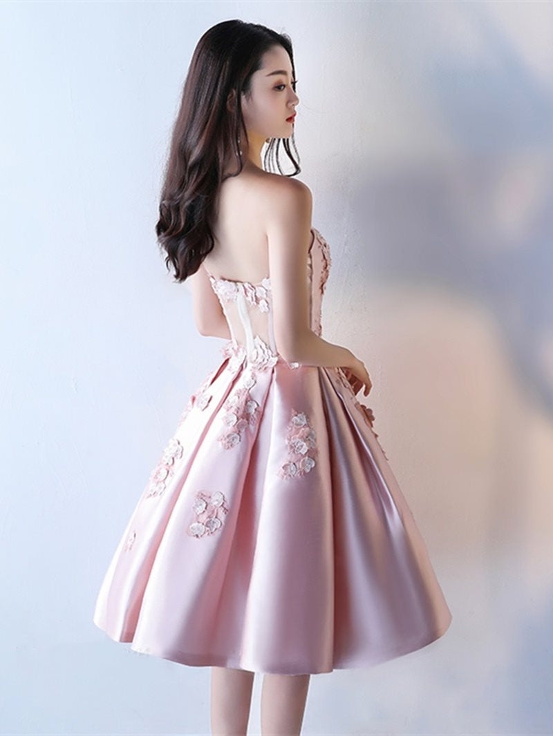 A Line Sweetheart Applique Short Homecoming Dress ,Gorgeous Evening Homecoming Dress,Girl Dress cg21335