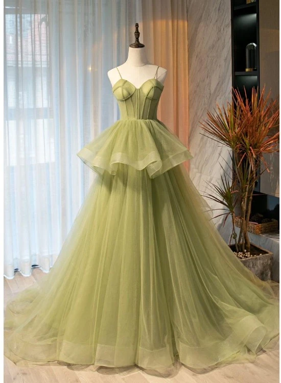 Beautiful Light Green Sweetheart Layers Princess Formal Gown, Green Tu classygown Beautiful Light Green Sweetheart Layers Princess Formal Gown, Green Tu classygown