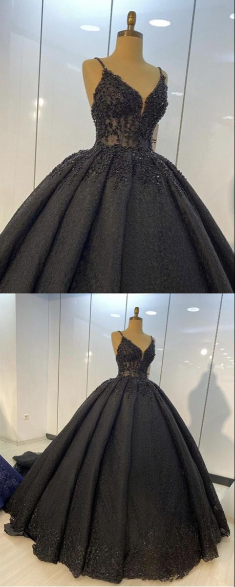 Ballkleider Schwarze Brautkleider aus Spitze cg21758