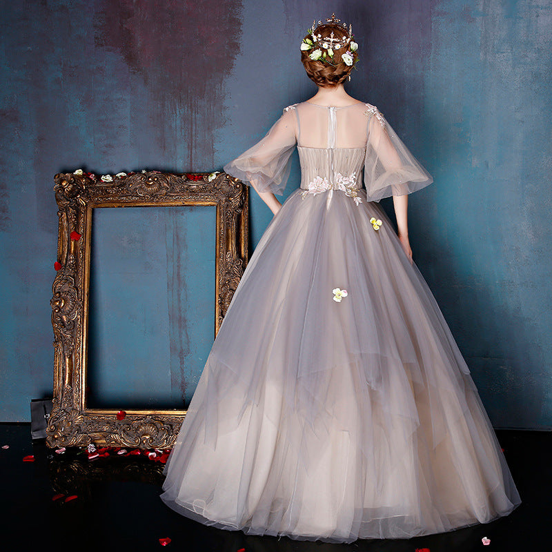 CUTE A LINE TULLE LONG A LINE PROM DRESS EVENING DRESS cg21766